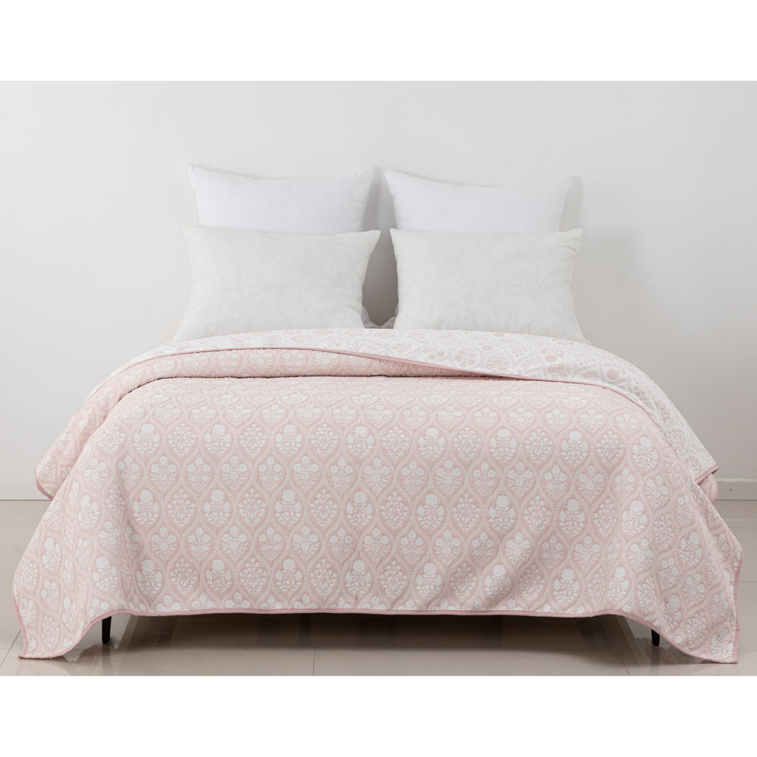 Cubrecama Jacquard Flores Beige Pv27 King