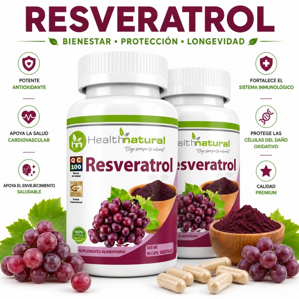 PACK 2 RESVERATROL HEALTHNATURAL 1000MG