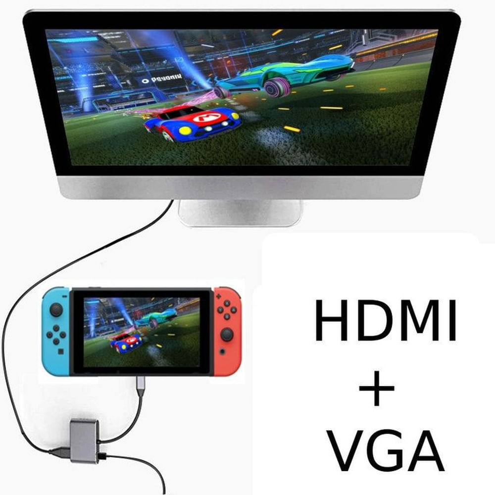 Adaptador Usb C Hdmi Vga Nintendo Switch / Oled Tv o Monitor + Usb 3.0