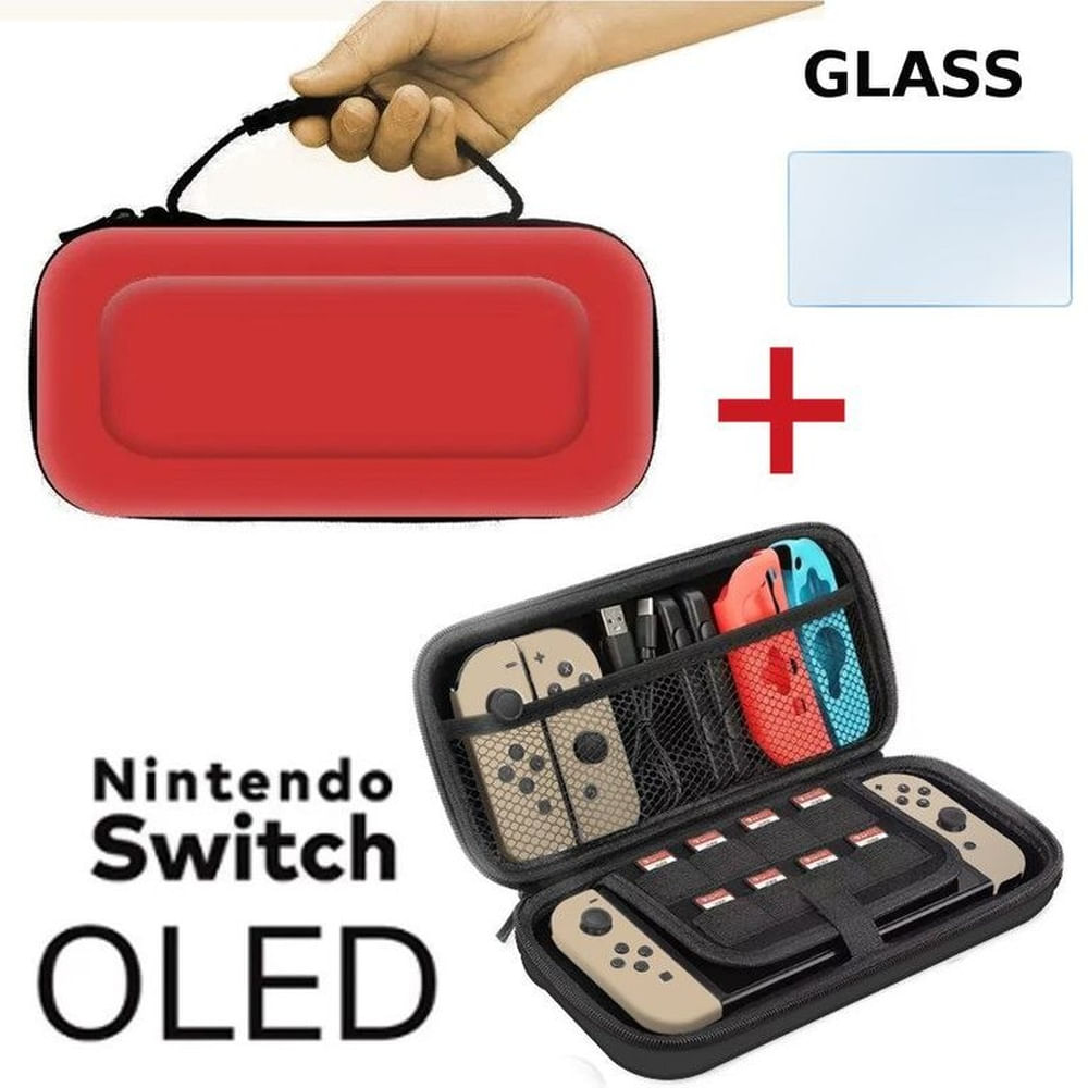Case Viajero Transportador Nintendo Switch OLED 2021 Cristal templado