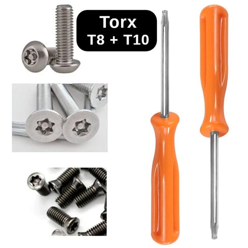 Pack 2 Desarmador Torx T10 + T8 Con Seguro Seguridad T8h T10h PS3 PS4 XBOXX