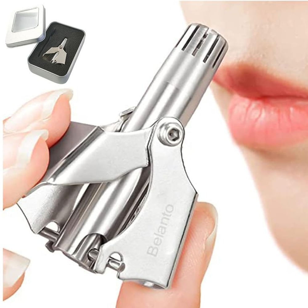 Trimmer Cortador bello Nasal Cuchillas ACERO +Estuche Protector Regalo