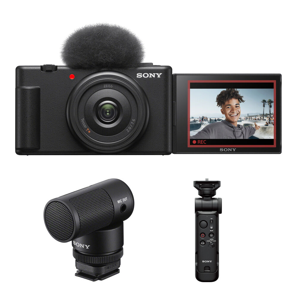 Sony ZV-1F Cámara de Vlogging con Kit de Creación de Contenido - Incluye Micrófono ECM-