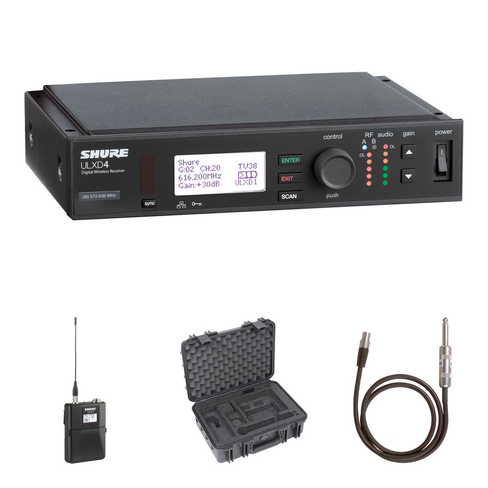 Shure ULX-D Bodypack Instrument Kit J50A - Transmisor, Receptor y Cable WA302