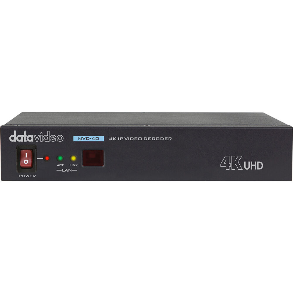 Datavideo NVD-40 Decodificador de Video IP 4K con Salidas HDMI y Compuestas, Soporta SRT/R