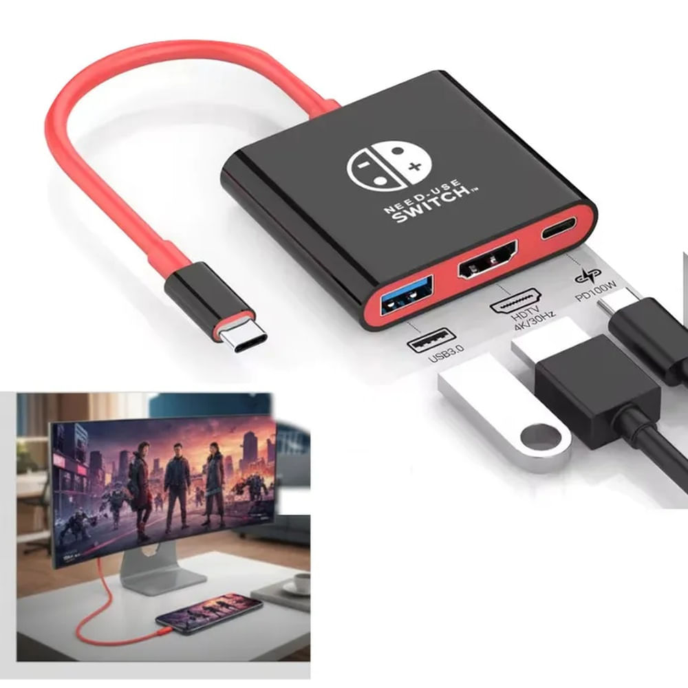 Dock hub hdmi Tv Monitor thunderbolt para Mac SWITCH  OLED Samsung Lg Huawei