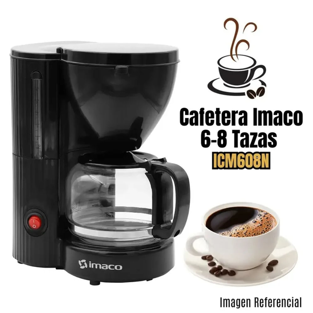 Cafetera Eléctrica Imaco ICM608 6 a 8 Tazas negro