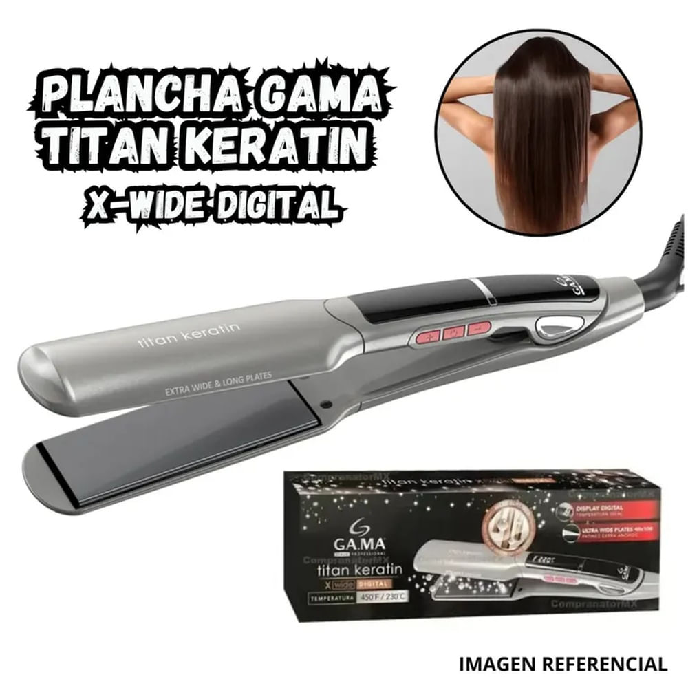 Plancha Alisadora Gama Titan Keratin Xwide Digital