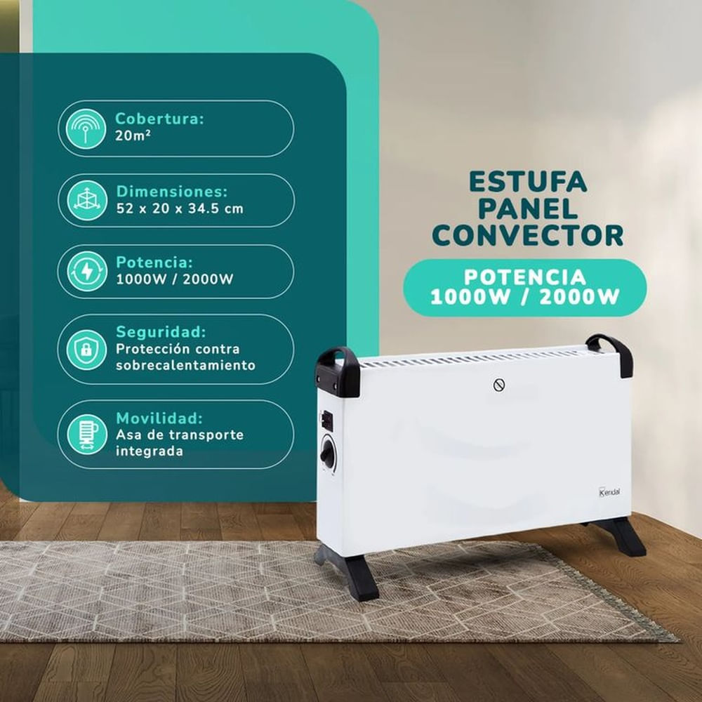 Estufa Panel convector Kendal KCE-DL06