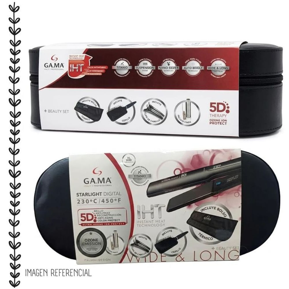 Plancha Starlight Dig IHT 5D Titanio Gama - Maleta
