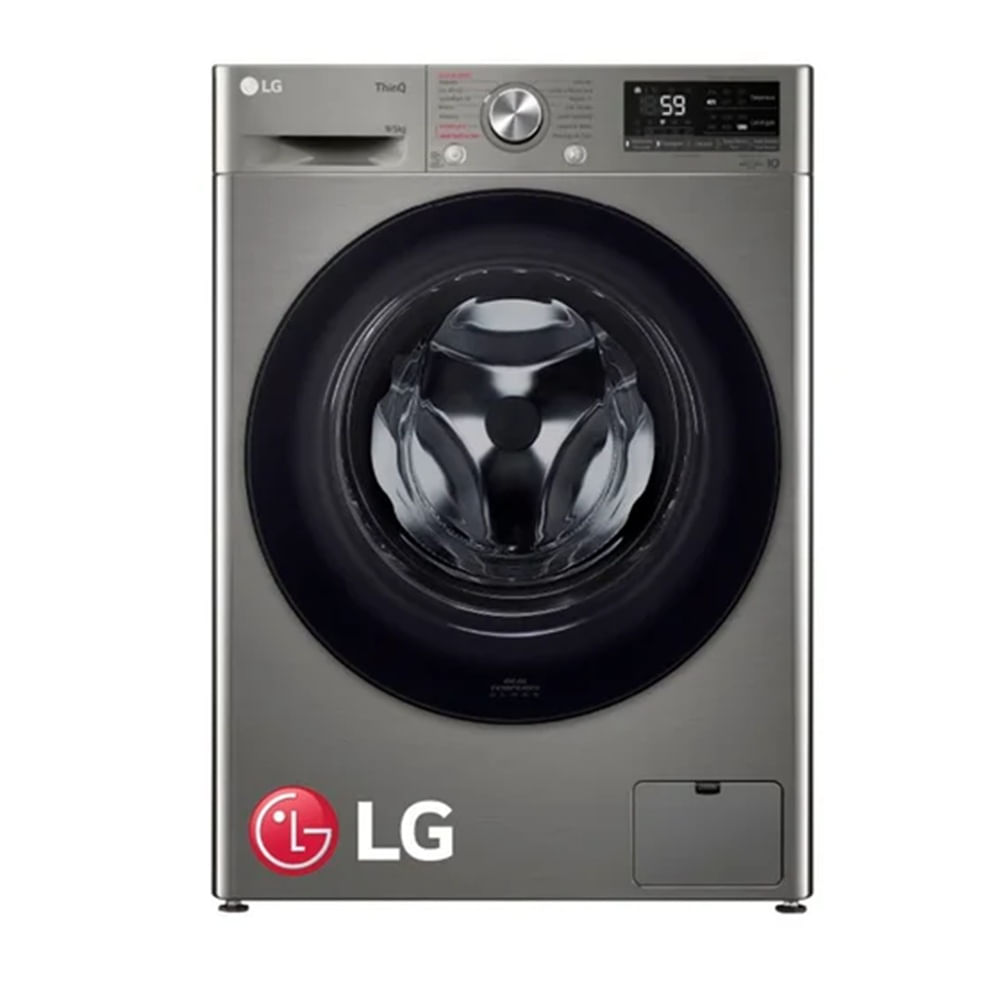 Lavaseca LG WD9PVC4S6 AI DD Carga Frontal 9KG/5KG Plateado