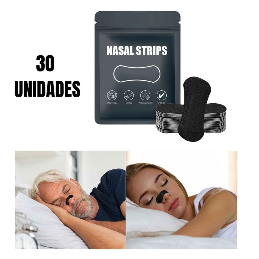 Tiras nasales antironquidos para corrección de respiración parche nasal transpirable tiras nasales