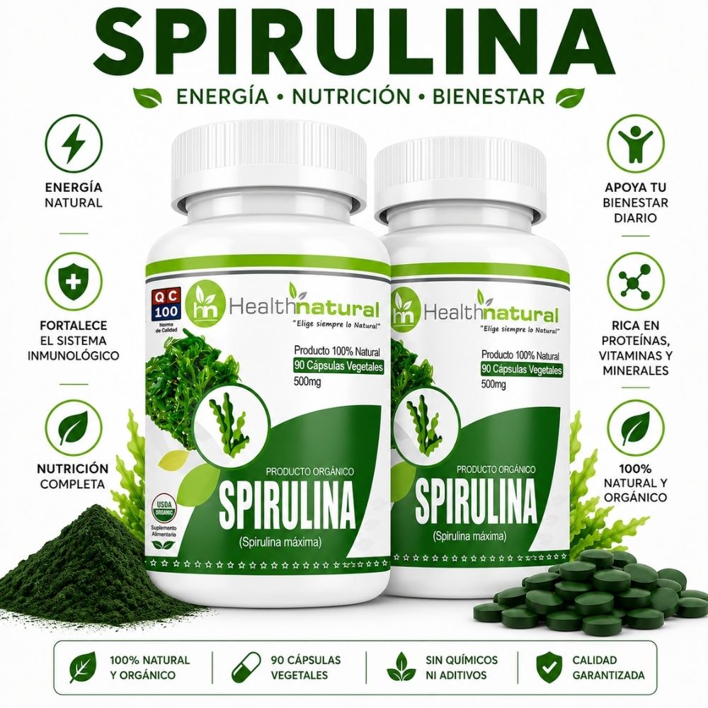 PACK 2 SPIRULINA HEALTHNATURAL 1000MG