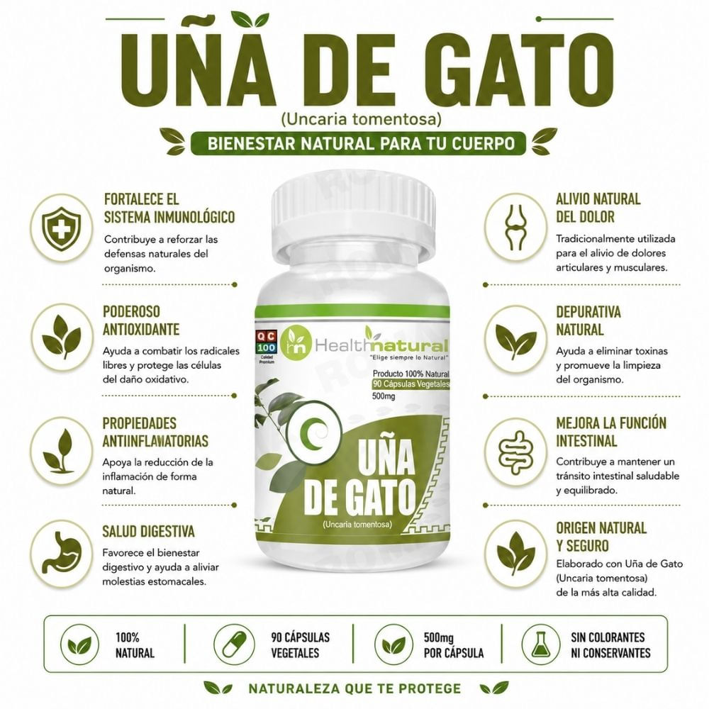 UÑA DE GATO HEALTHNATURAL 500MG