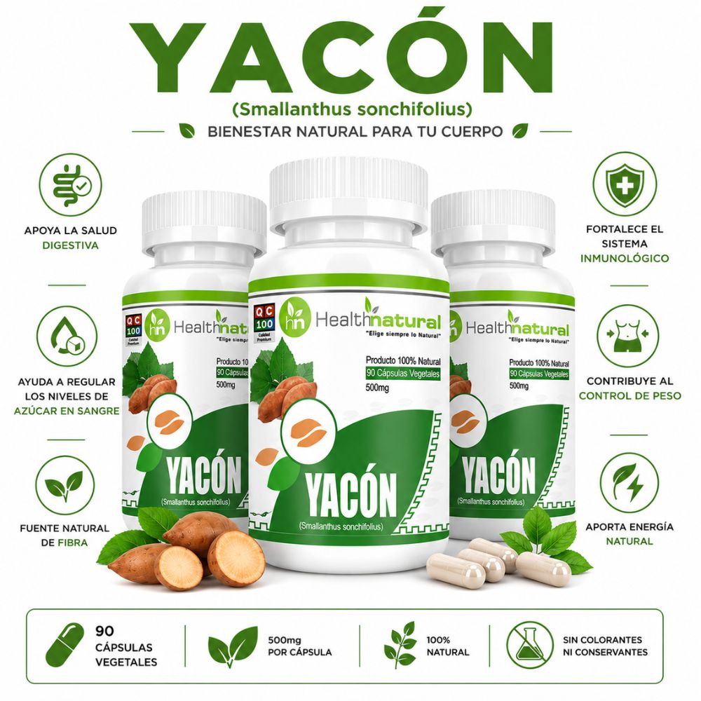 PACK 3 YACÓN HEALTHNATURAL 1500MG