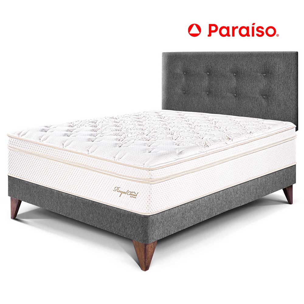 Dormitorio Europeo Royal Cloud Gris 1.5 Plz