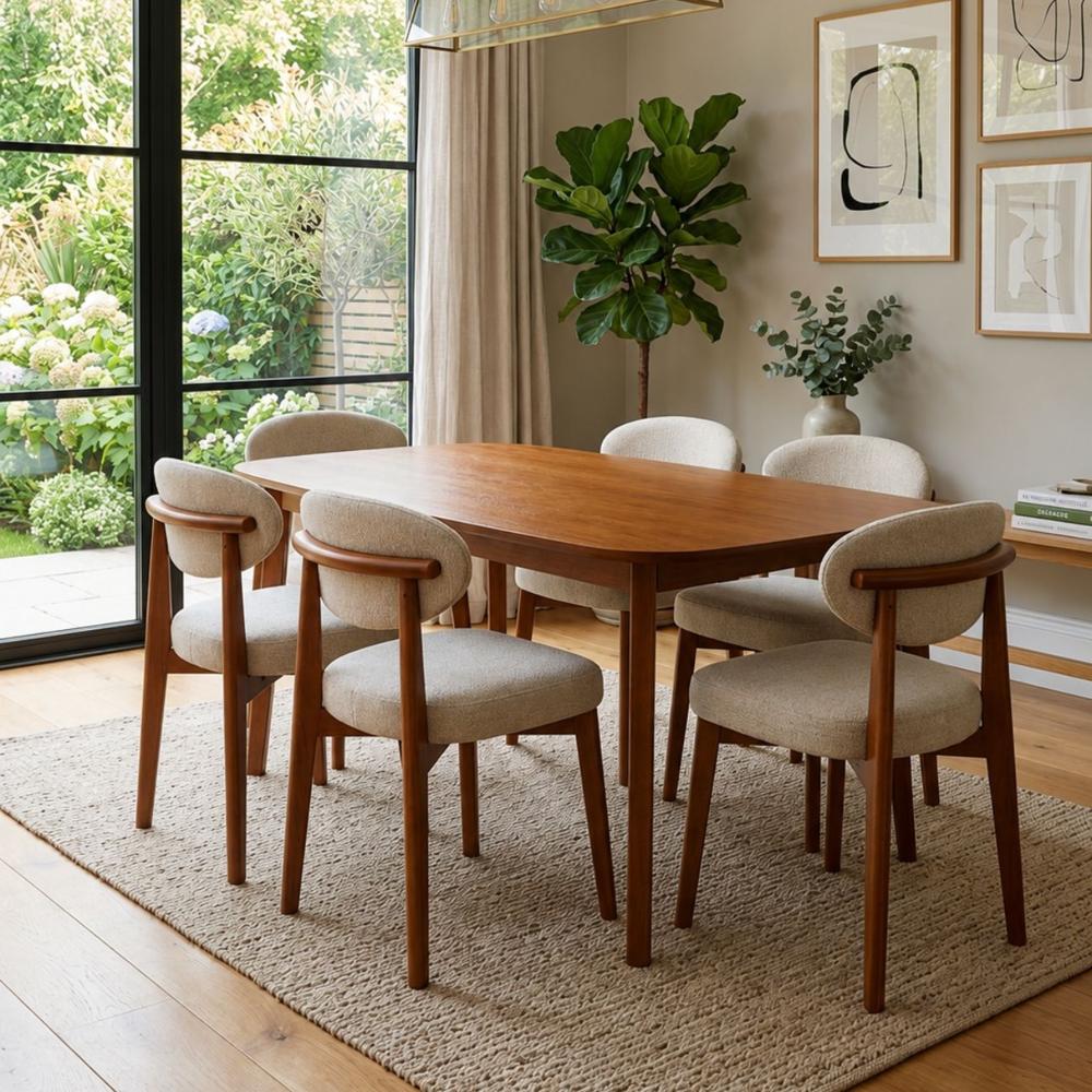 Juego de Comedor Verona 6 Sillas Color Ivory