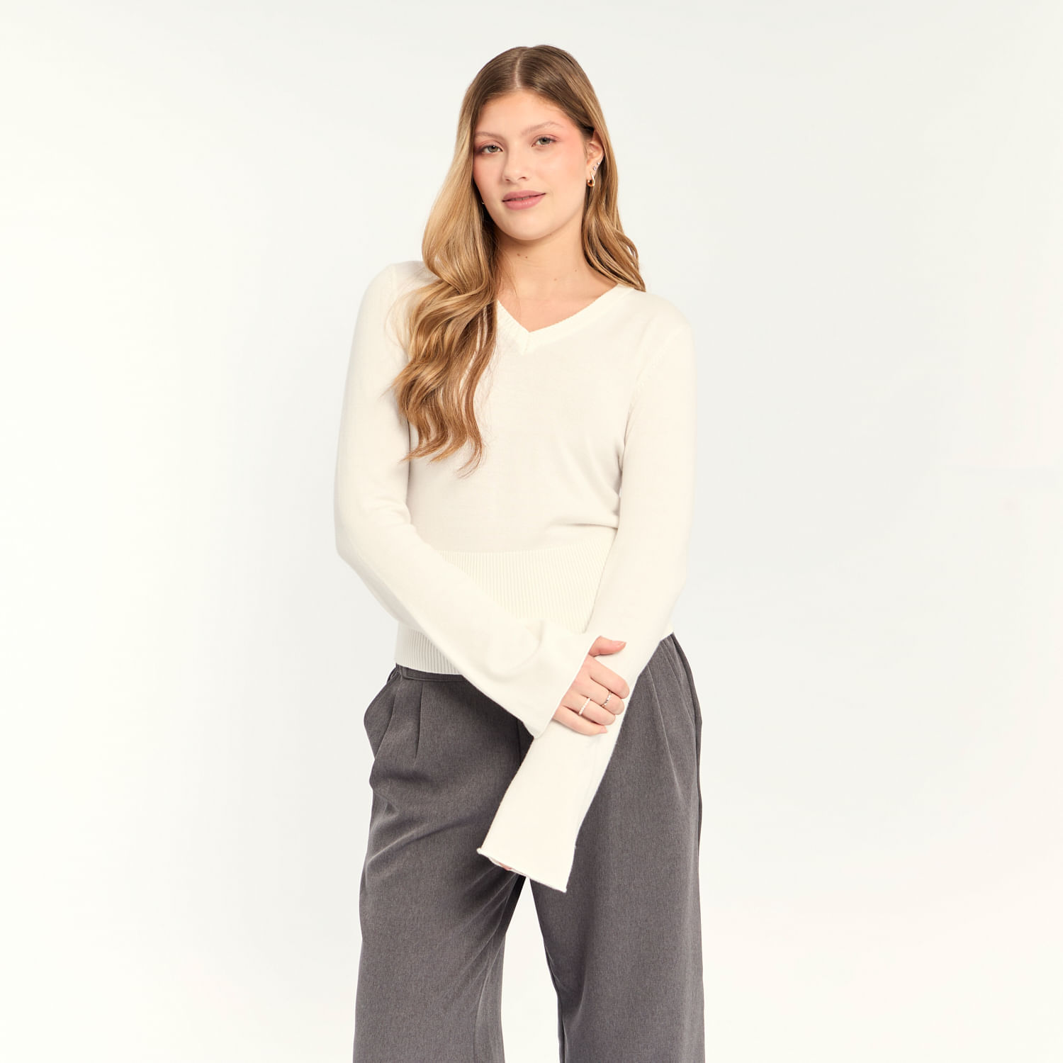 Chompa Mujer Milk Ross Rp Hueso M