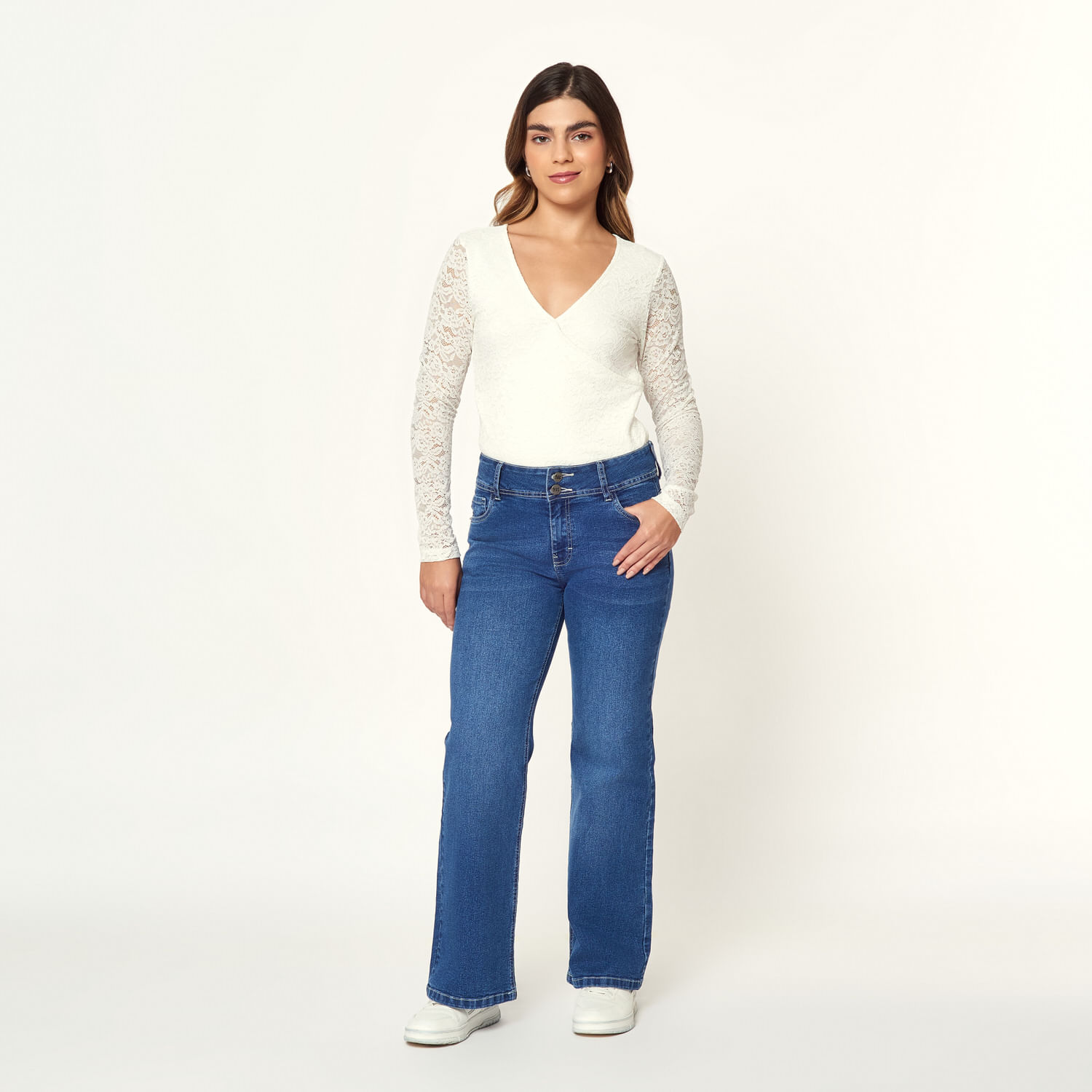 Jean Mujer Milk Grit Flare Azul 28