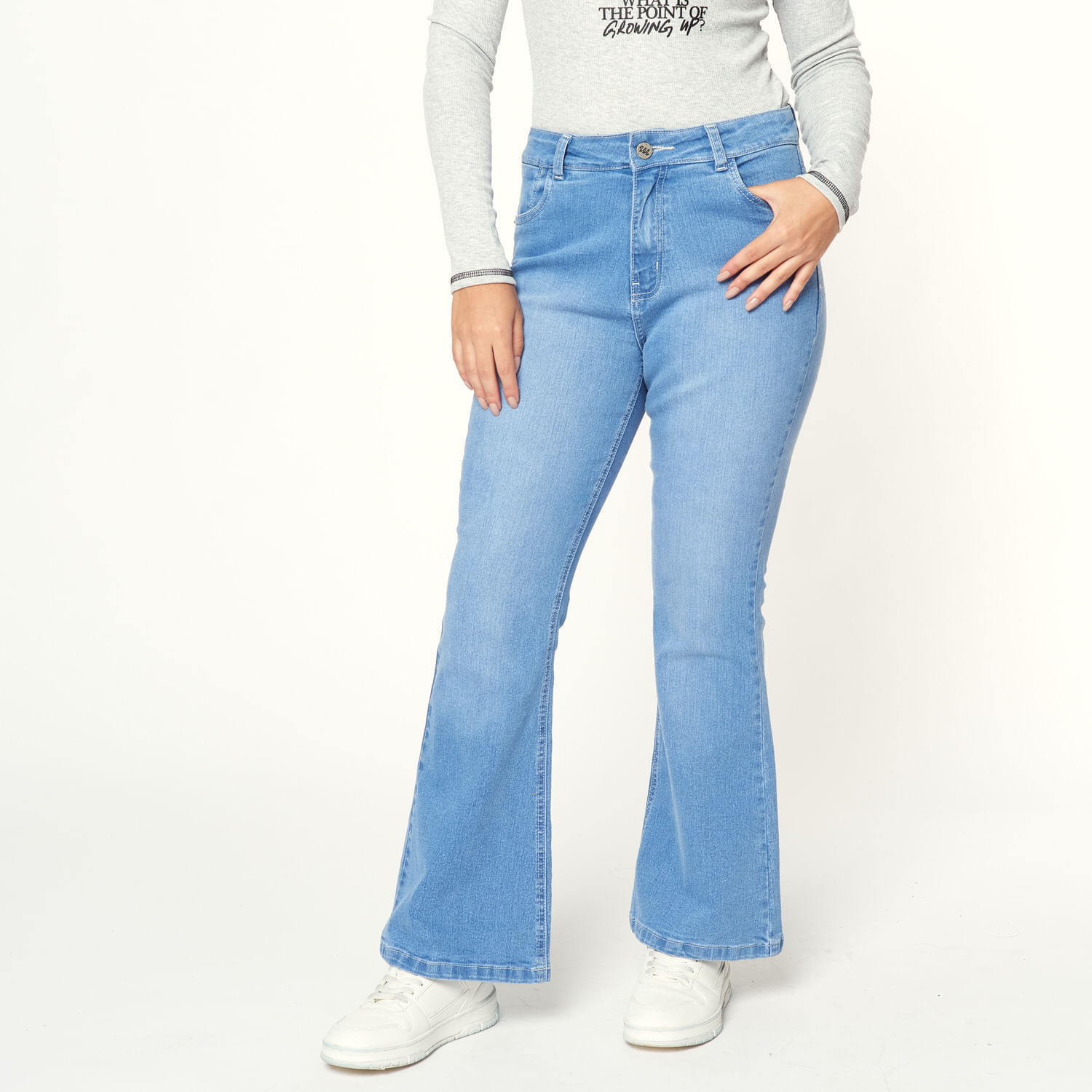 Jean Mujer Milk Bombona Rp Flare Celeste 32