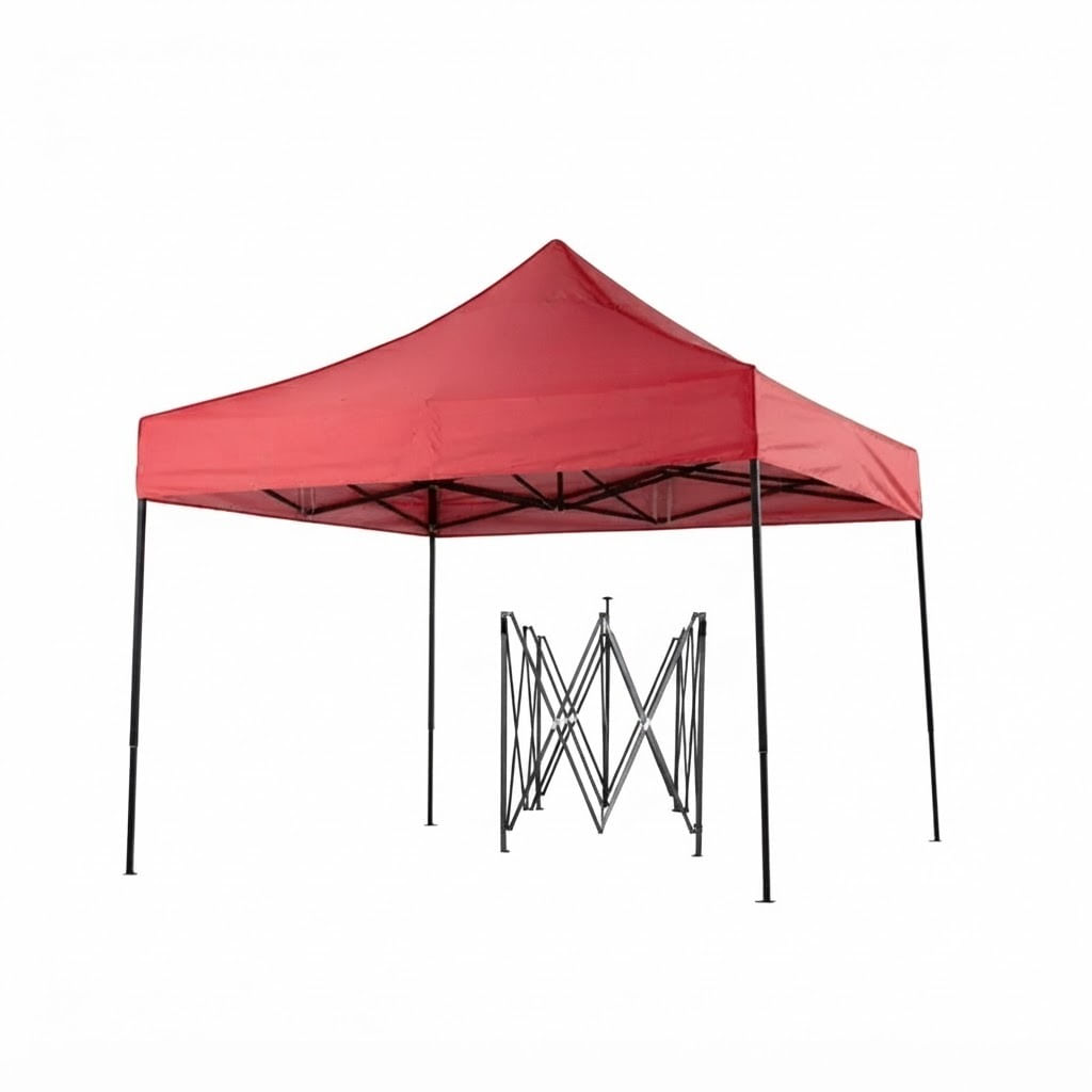 Carpa Para Jardín Y Exteriores Con Toldo Plegable De Lona Impermeable 3x3m