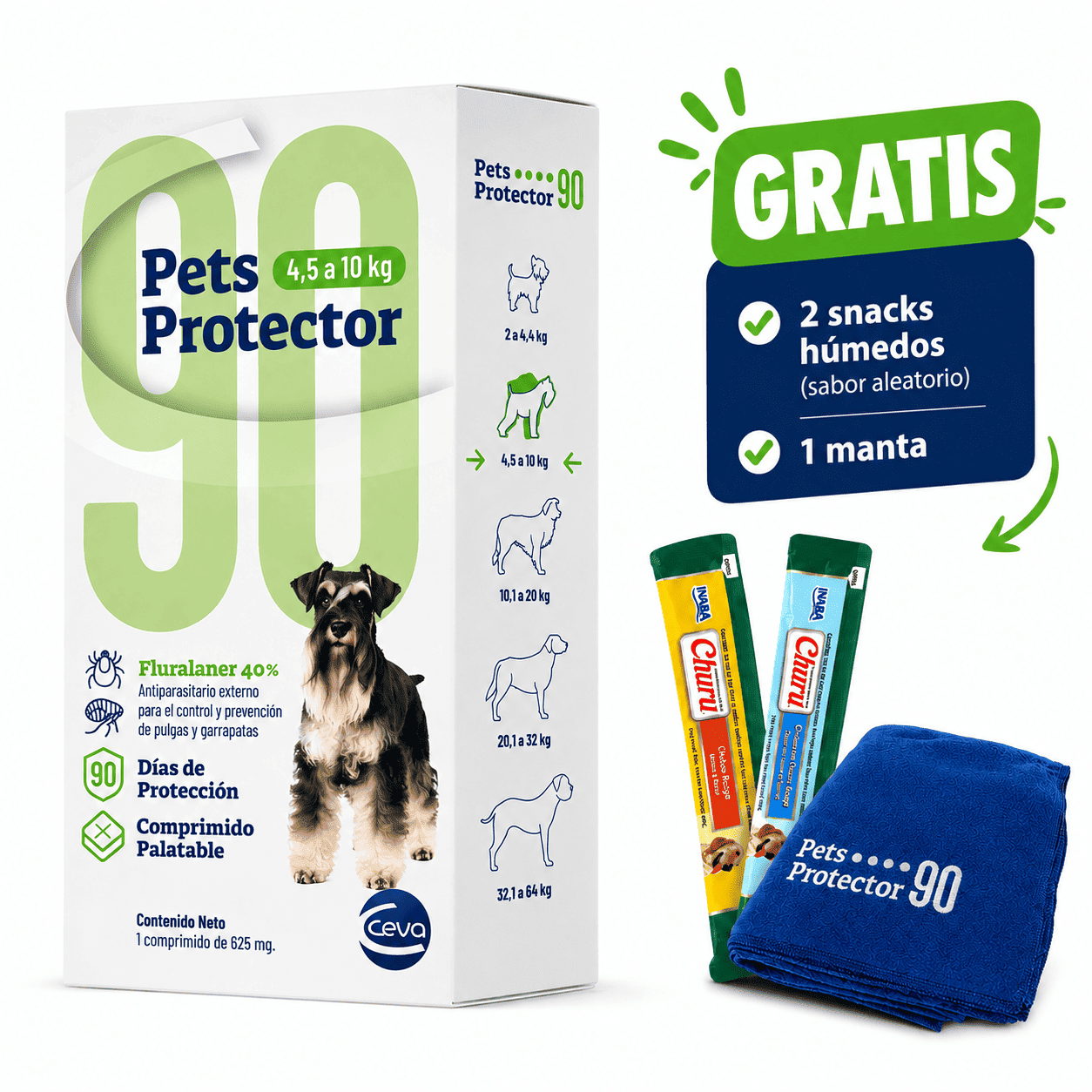 ANTIPULGAS PETS PROTECTOR 90 de 4.5 a 10kg