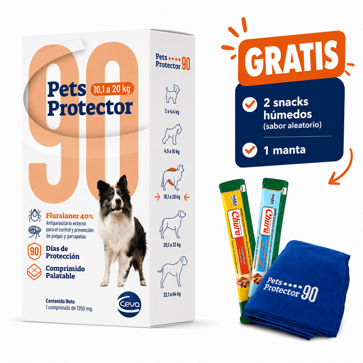 ANTIPULGAS PETS PROTECTOR 90 de 10.1 a 20kg