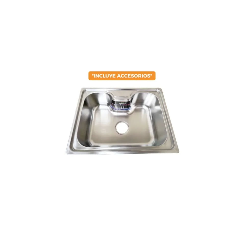 LAVADERO DE COCINA ACERO INOXIDABLE SATINADO 60 X 46 X 20 CM LP-6045 Acero