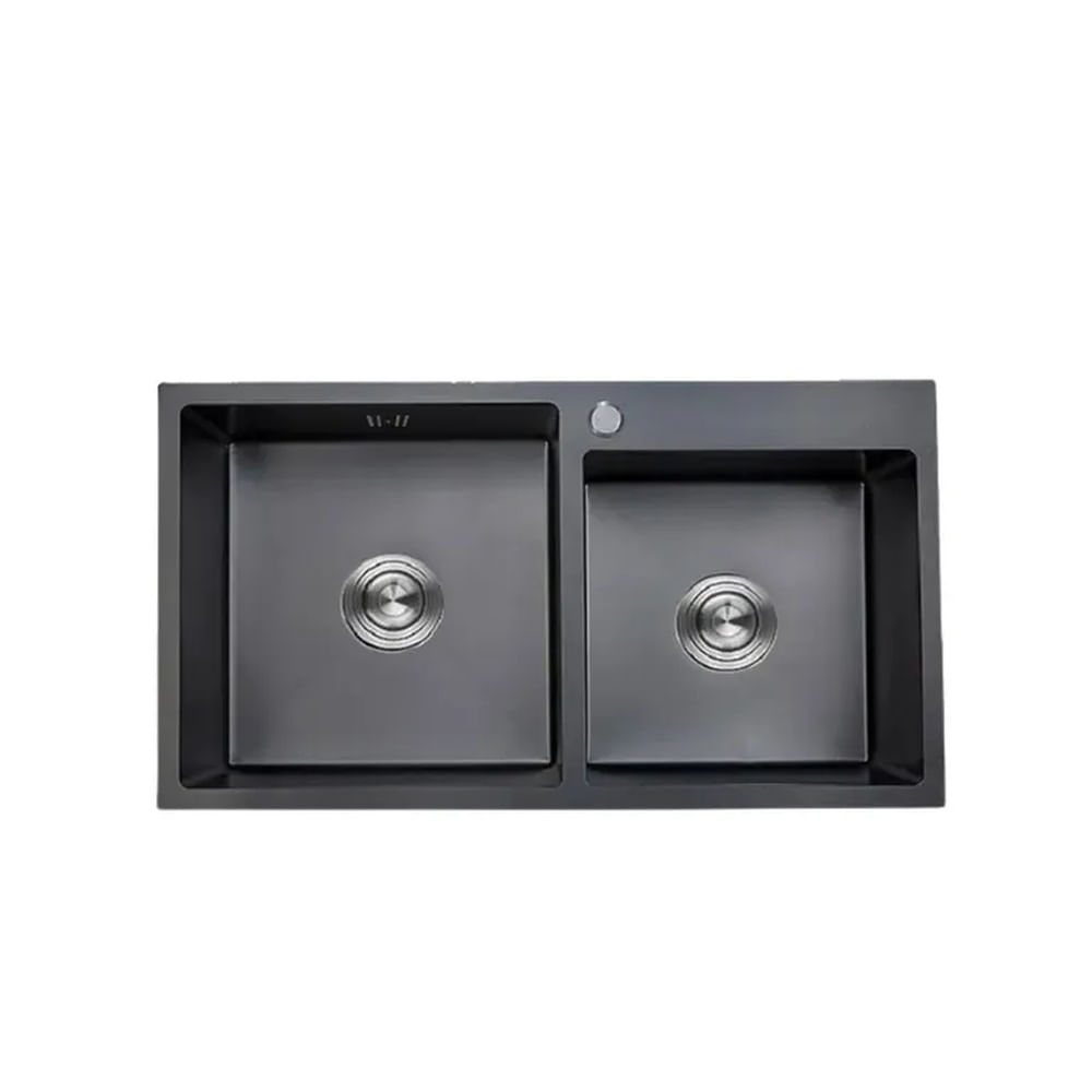 Lavadero de Cocina Nano Negro 2 Pozas XM UD01-8245 Negro