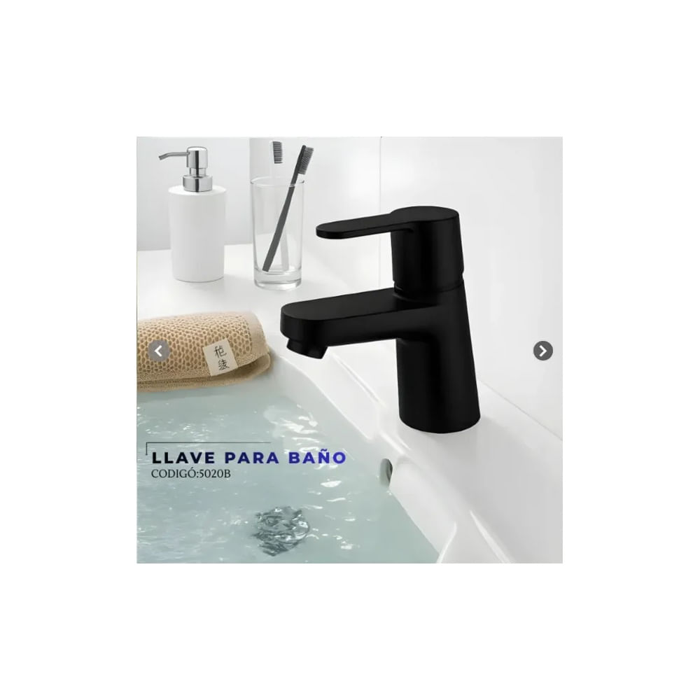 LLAVE PARA LAVATORIO NEGRO MAIKEL