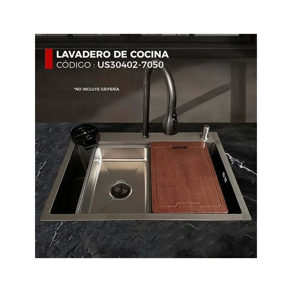 LAVADERO DE COCINA PLOMO US30402-7050 Gris