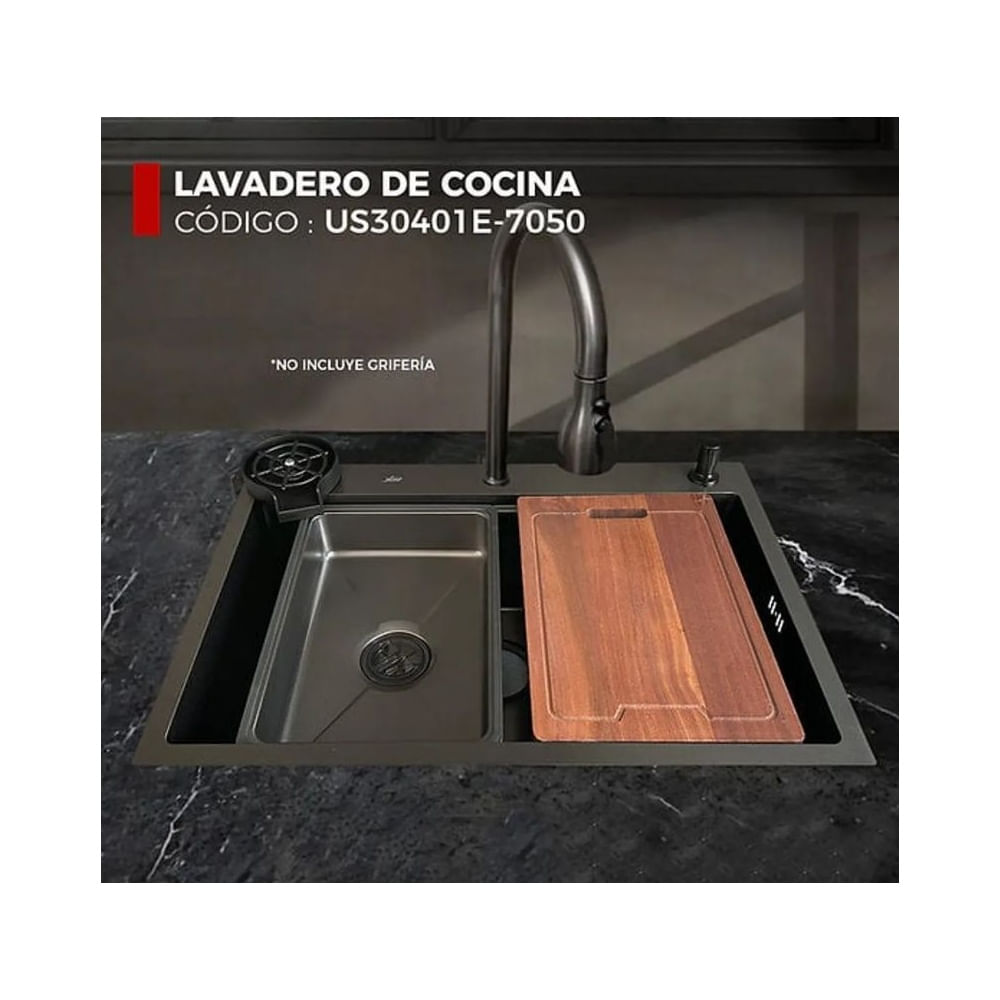 LAVADERO DE COCINA NEGRO US30401E-7050 Negro