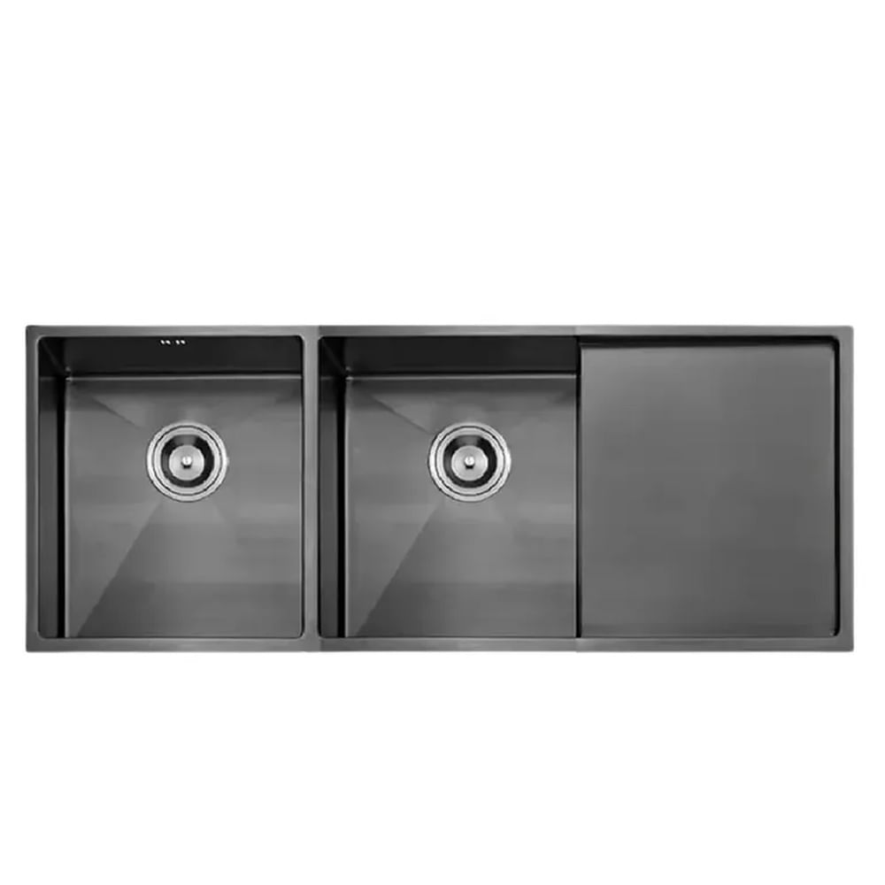 Lavadero de Cocina 2 Pozas con Escurridor Negro XM ULD01-12050 Negro