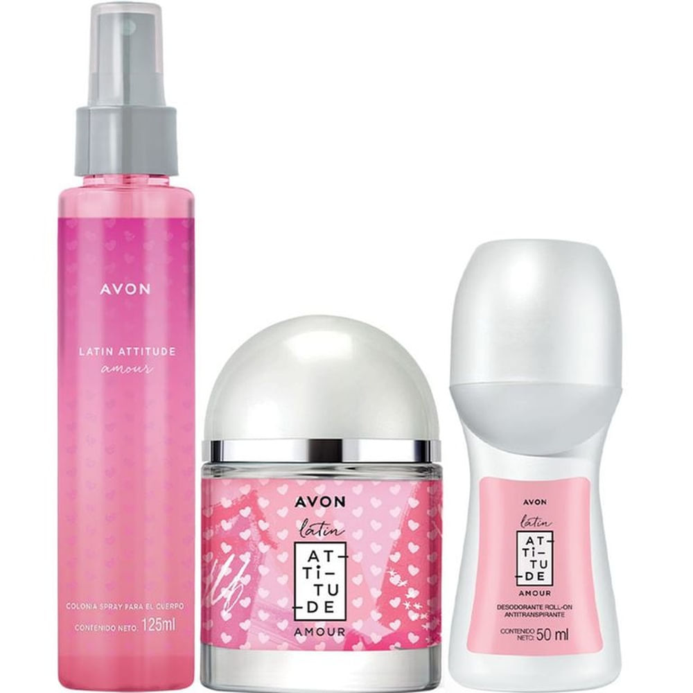 Kit x 3 Latin Attitude Amour aroma floral frutal por Avon