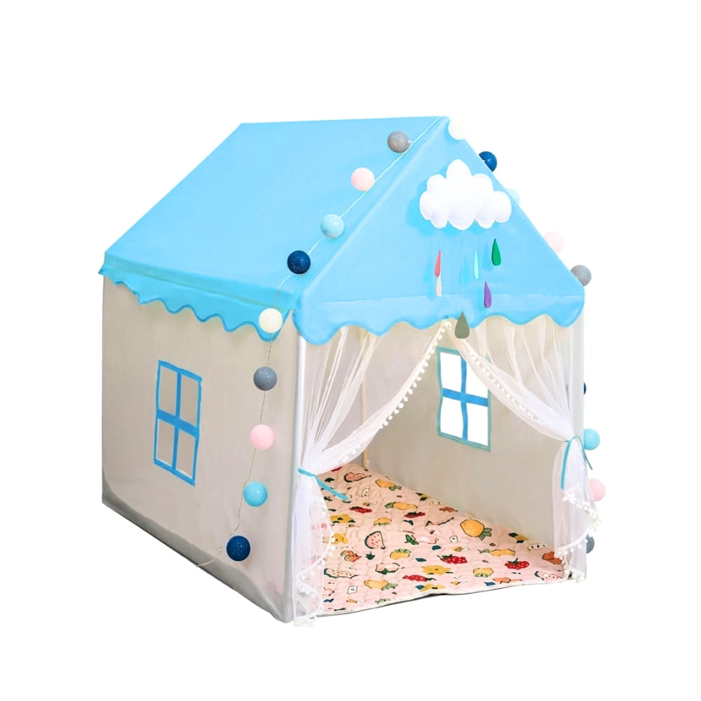 Lindo Castillo Principe Carpa para Niños Color Celeste
