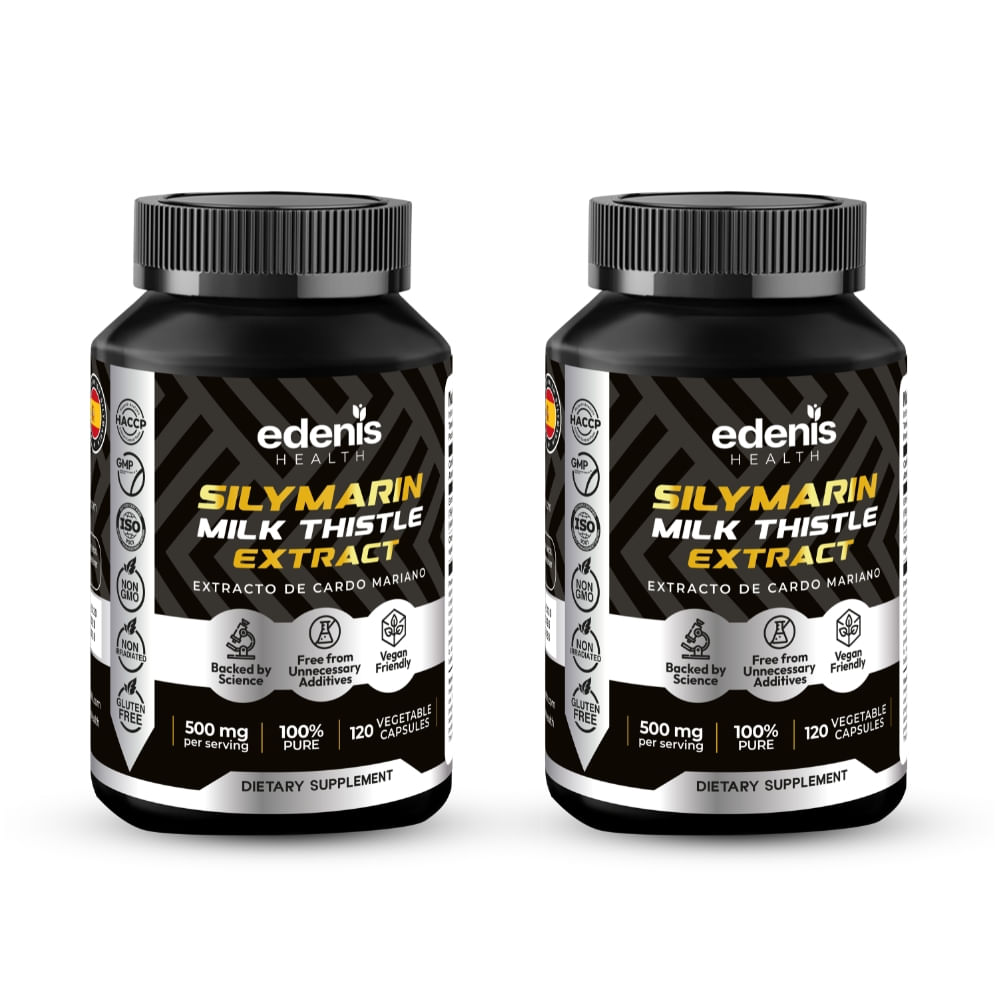 Pack 2 Silimarinas Extracto de Cardo Mariano Edenis Health 120 Cápsulas