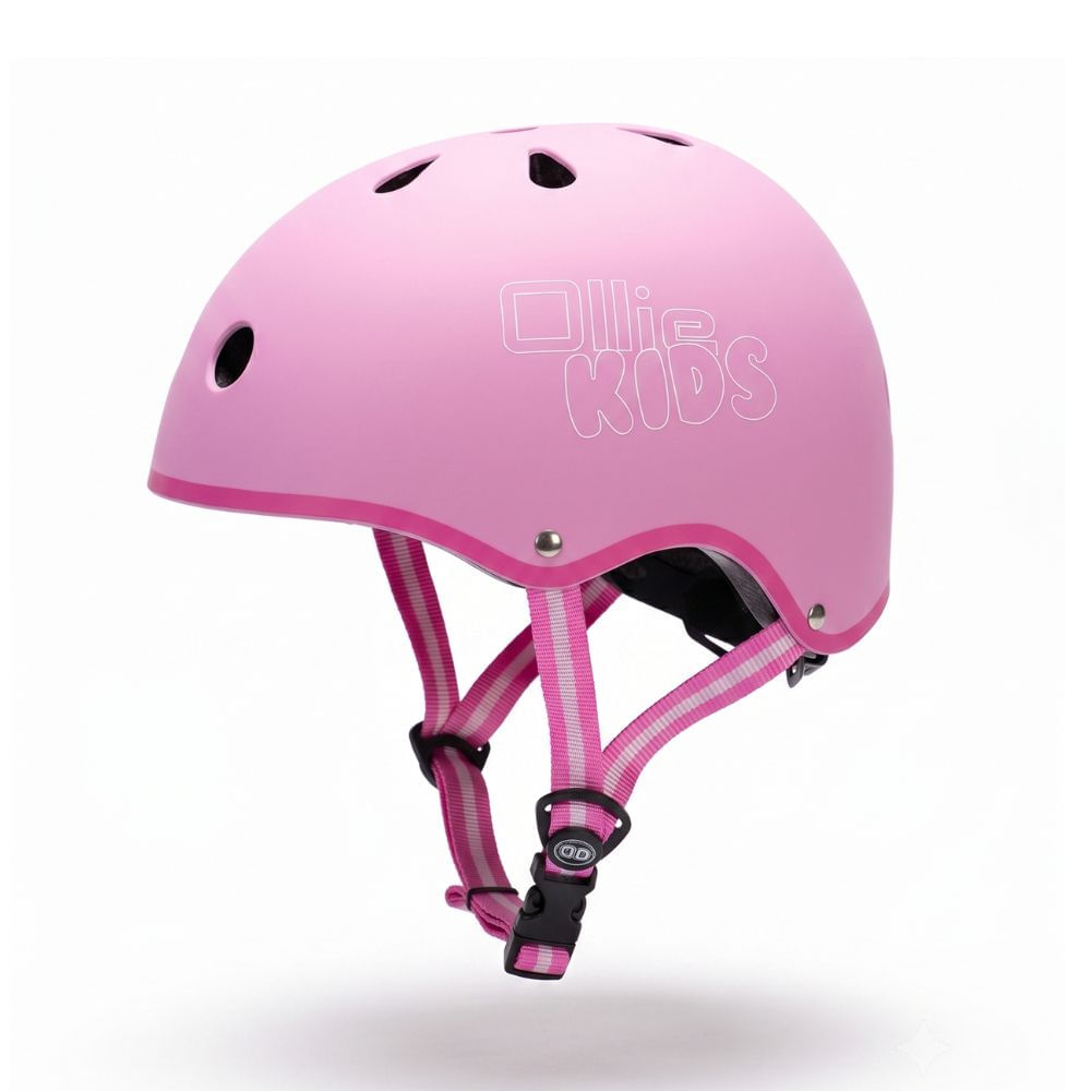 Casco para Bicicleta Ollie Kids Rosado Talla XS con Luz LED Trasera Protección para Niñas