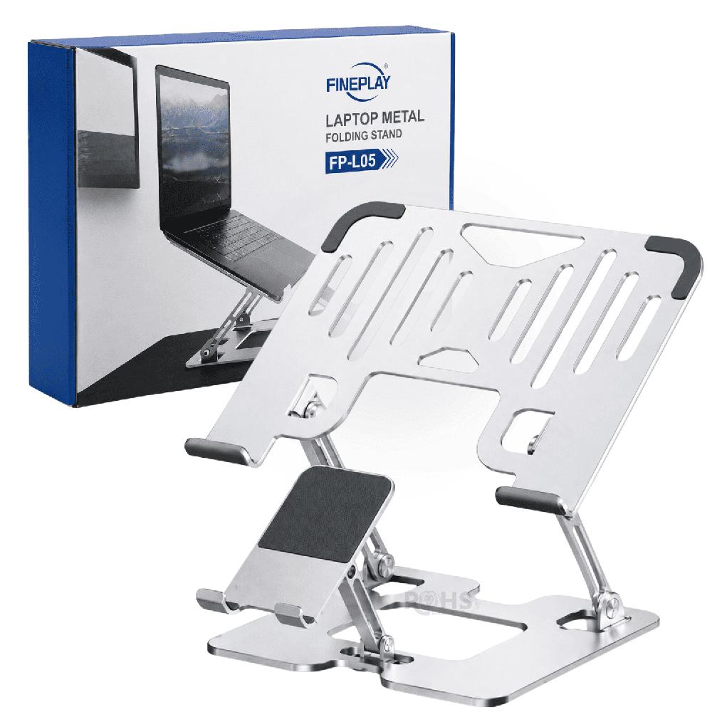 Soporte 2 En 1 Para Laptop Y Celular De Aluminio Ajustable Plegable Con Rotación De 360