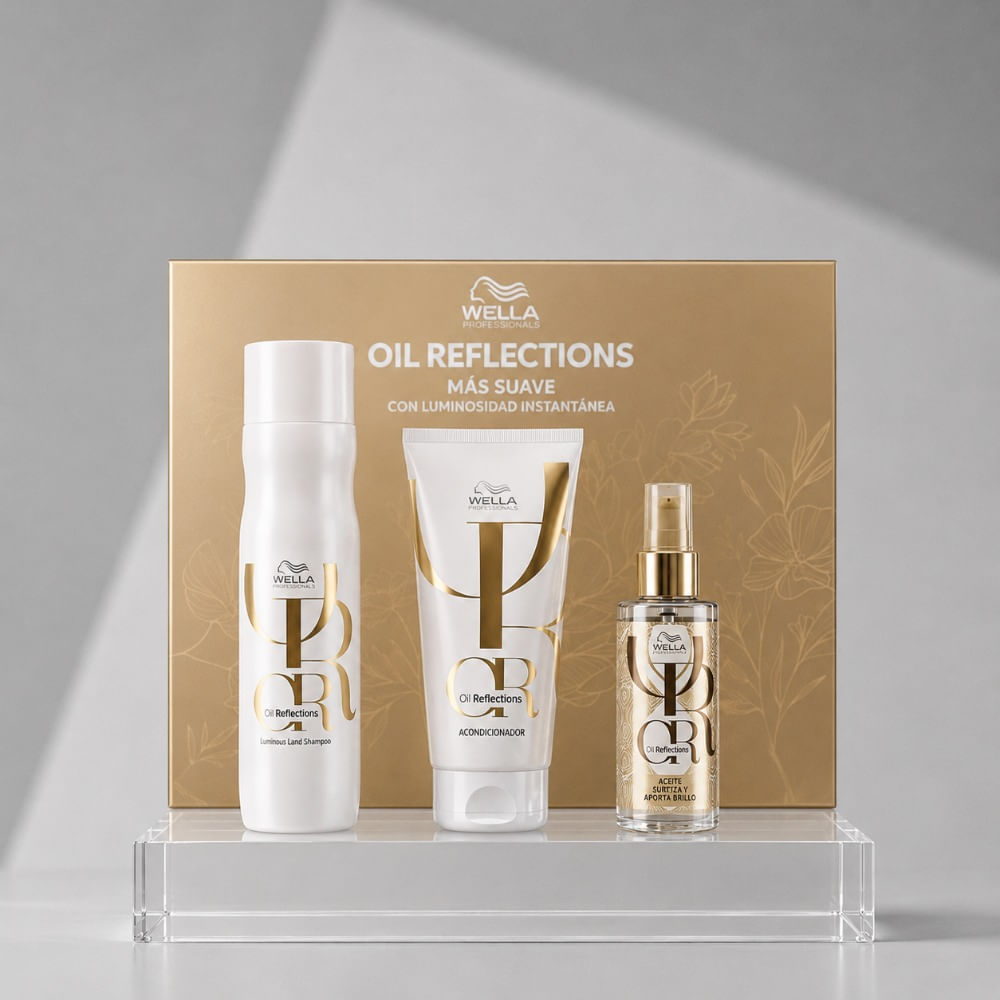 Wella oil reflections pack shampoo acondicionador aceite para cabello opaco y sin brillo