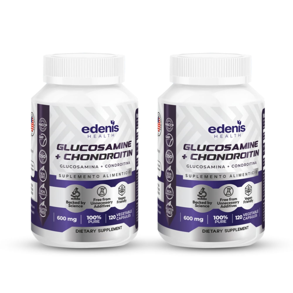 Pack 2 Glucosamina Condroitina Edenis Health 120 Cápsulas