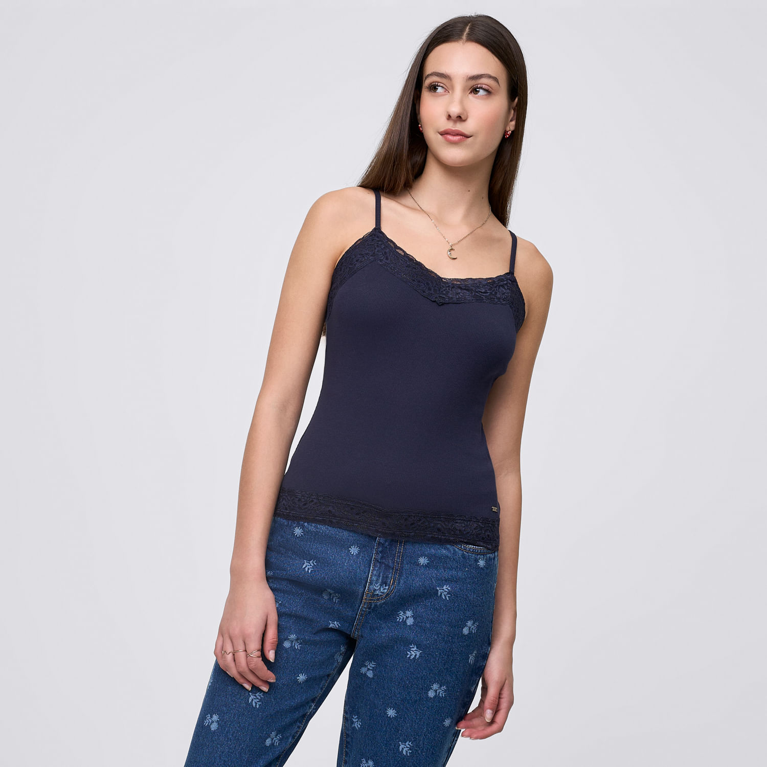 Polo Mujer Melange Amc Sin Manga Azul Marino S