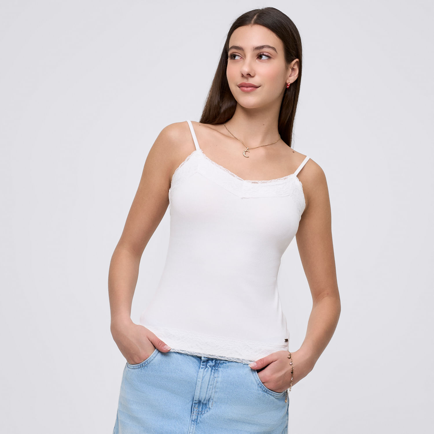 Polo Mujer Melange Amc Sin Manga Ecru M