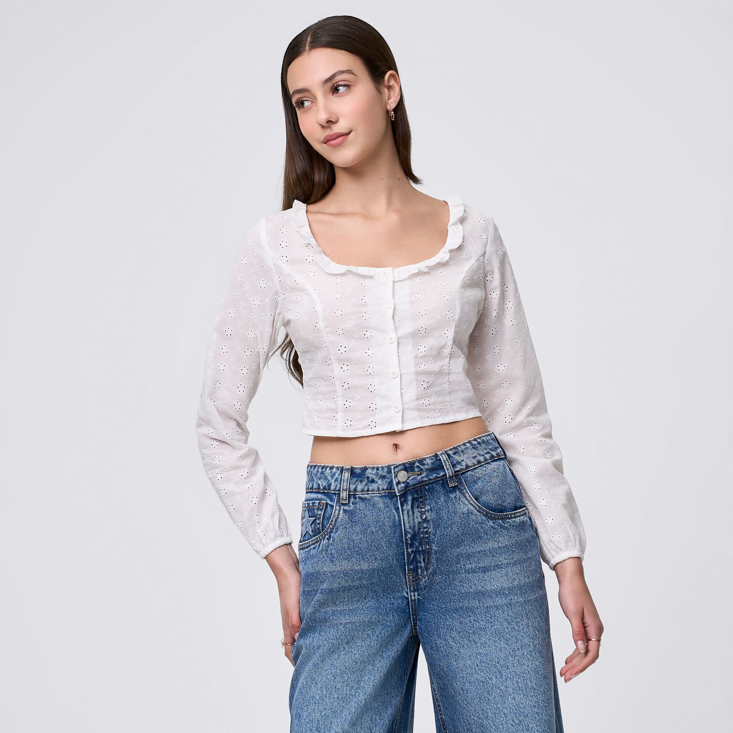 Blusa Mujer Bobos 1 Amc Manga Larga Blanco L