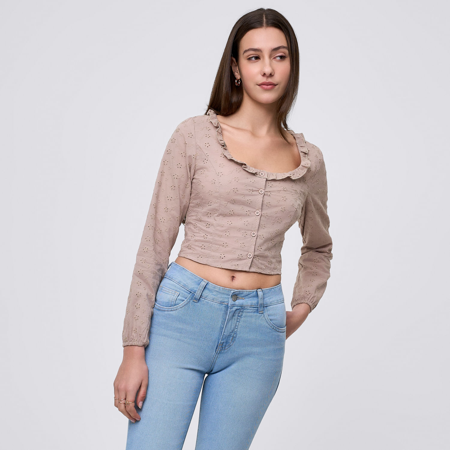 Blusa Mujer Bobos 1 Amc Manga Larga Taupe S