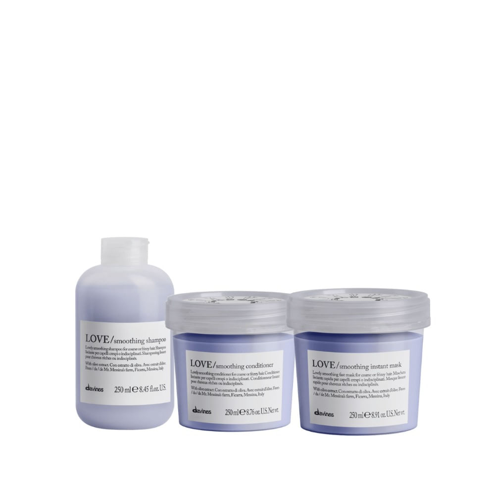 Davines Love Smoothing Pack Anti Frizz Shampoo 250ml + Acondicionador 250ml + Mascarilla 250ml Davines Love Smoothing Shampoo Anti Frizz 250ml + Acondicionador 250ml + Mascarilla 2
