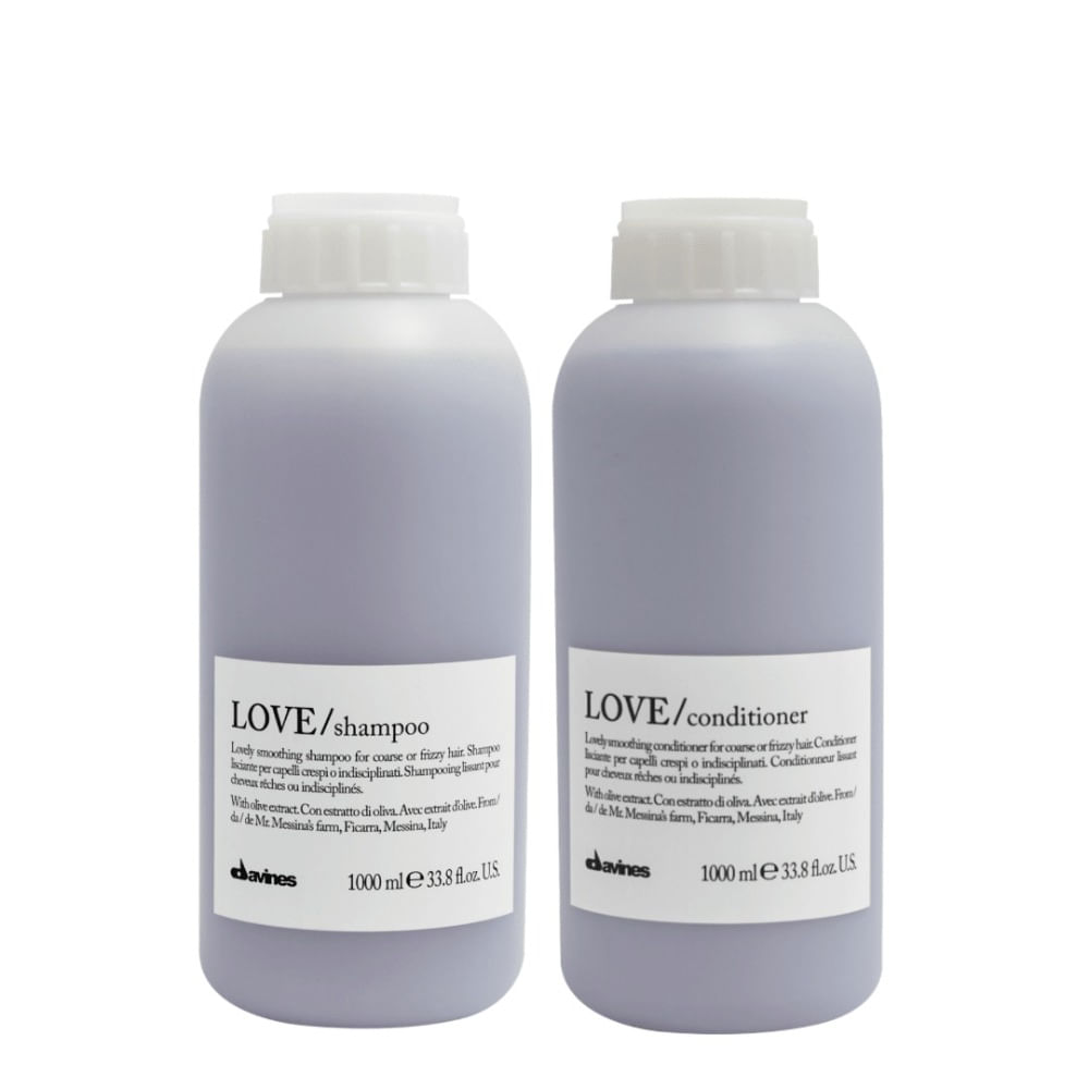 Davines Love Smoothing Pack Anti Frizz Cabello Rebelde Shampoo 1000 ml + Acondicionador 1000 ml Davines Love Smoothing Shampoo Anti Frizz Cabello Rebelde 1000 ml + Acondicionador 1