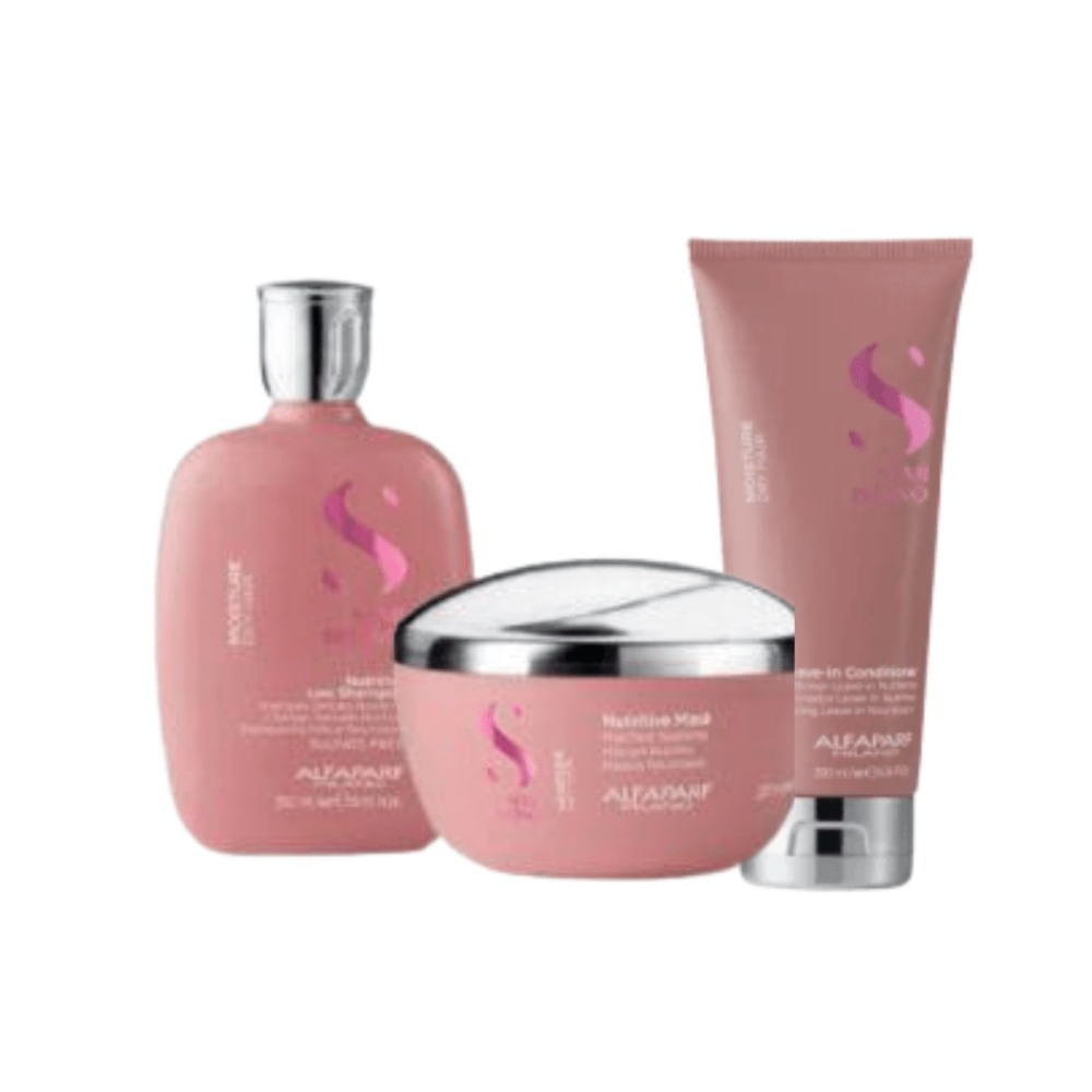 Alfaparf Semi di Lino Nutritive Pack Hidratación Shampoo 250ml + Mascarilla 200ml + Leave In 200ml