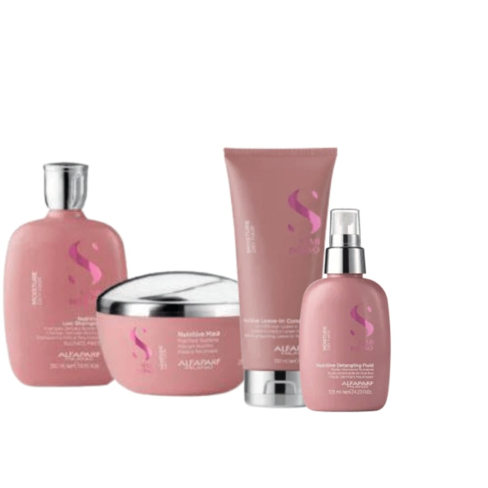 Alfaparf Nutritive Pack Hidratación Shampoo 250ml + Leave In 200ml + Mascarilla 200ml + Fluido 125m Alfaparf Nutritive Shampoo Hidratación 250ml + Leave In 200ml + Mascarilla 200ml
