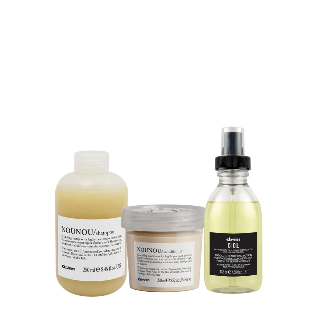 Davines NouNou Pack Nutrición Cabello Dañado Shampoo 250 ml + Acondicionador 250 ml + Óleo 135 ml Davines NouNou Shampoo Nutrición Cabello Dañado 250 ml + Acondicionador 250 ml + Ó