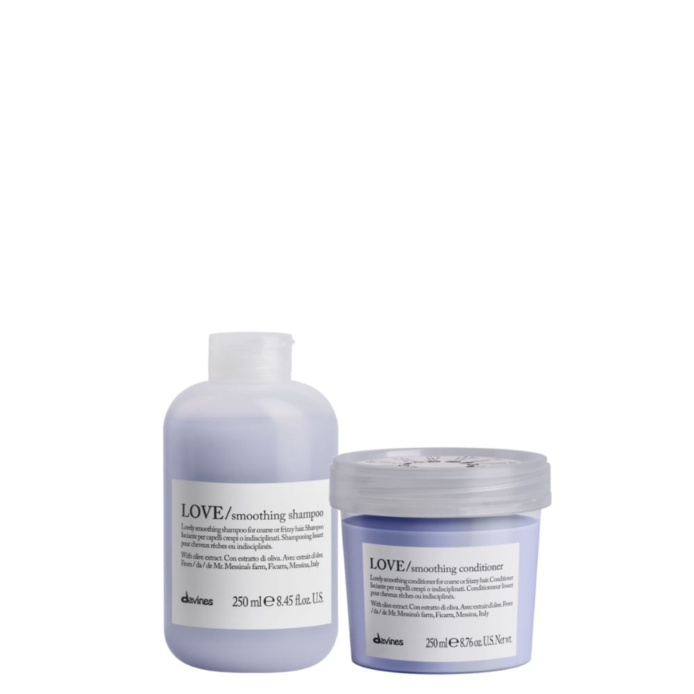 Davines Love Smoothing Pack Anti Frizz Shampoo 250ml + Acondicionador 250ml + Mascarilla 50ml Davines Love Smoothing Shampoo Anti Frizz 250ml + Acondicionador 250ml + Mascarilla 50